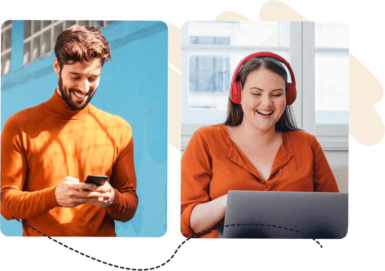 Tutor helping client take an online test.